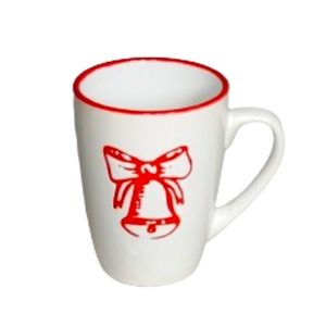 California Pantry White Red Christmas Bell 10oz Coffee Mug